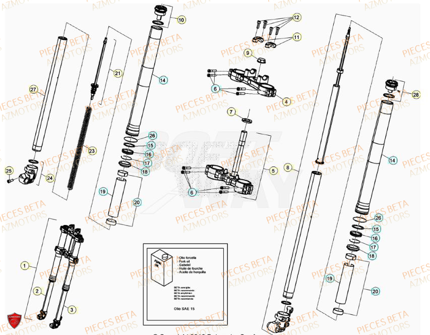 Fourche BETA Pieces Beta 50 RR RACING - 2023-2024