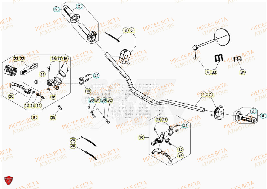 Guidon BETA Pieces Beta 50 RR RACING - 2023