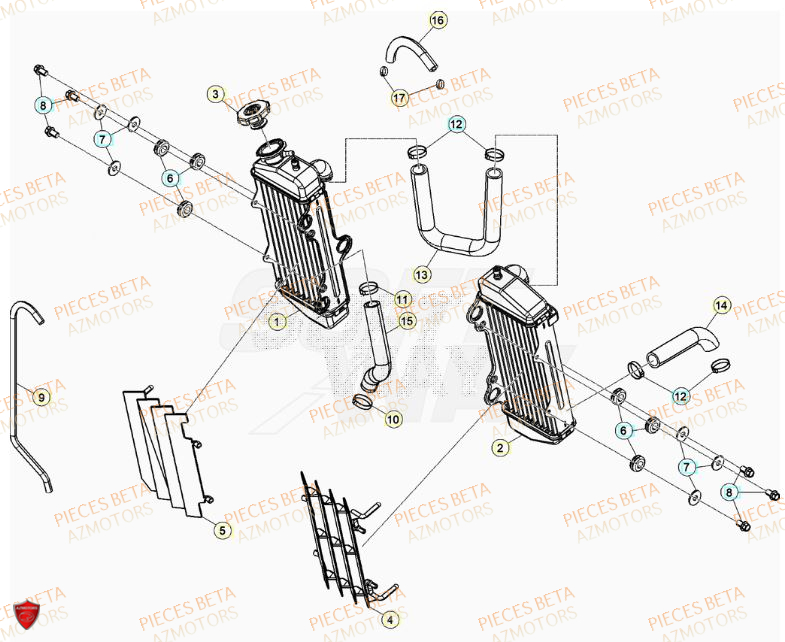 Radiateur BETA Pieces Beta 50 RR RACING - 2023-2024