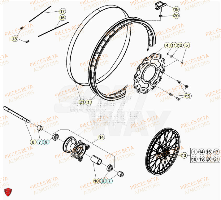Roue Avant BETA Pieces Beta 50 RR RACING - 2023-2024