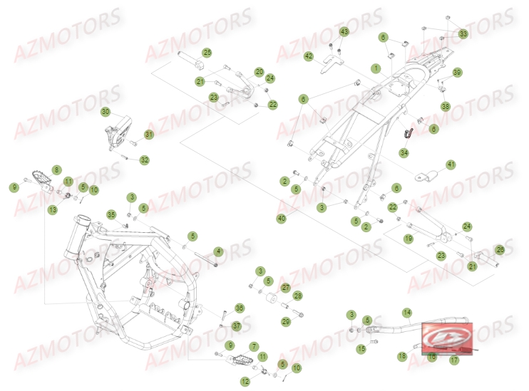 ACCESSOIRES DU CHASSIS pour 50 RR STANDARD 14