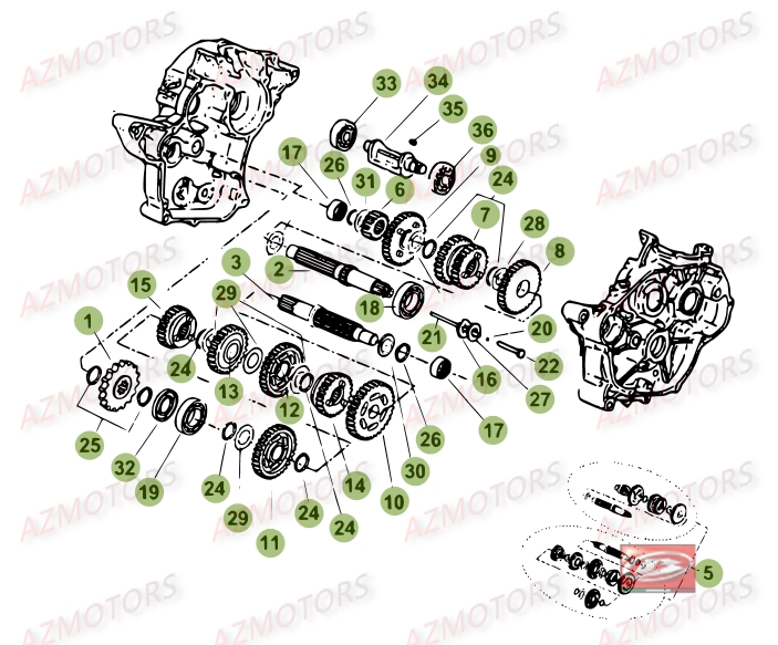 BOITE A VITESSES BETA 50 RR STANDARD 14