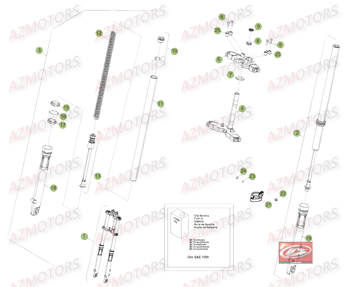 Fourche No Serie 200001 A 200100 BETA Pièces Beta RR 50 STANDARD - 2014