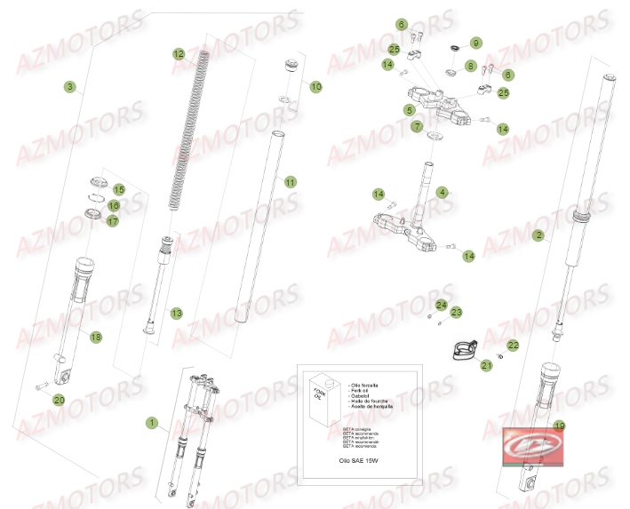 Fourche No Serie 2000876 A 201251 BETA Pièces Beta RR 50 STANDARD - 2014