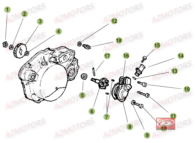 POMPE_A_EAU BETA Pièces RR Enduro 50 STD 2015 2014