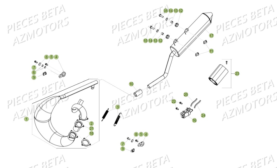 Echappement BETA Pièces Beta RR 50 STANDARD - 2017