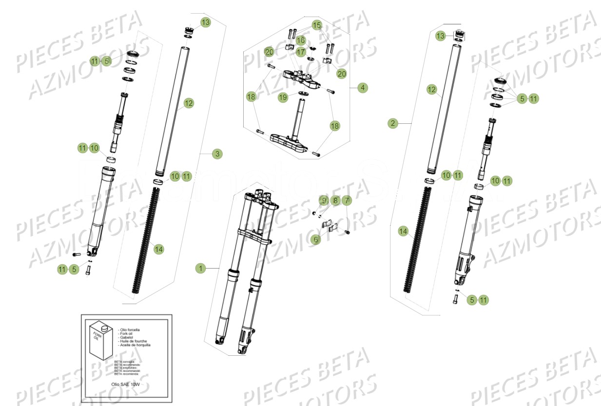 Fourche BETA Pièces Beta RR 50 STANDARD - 2017
