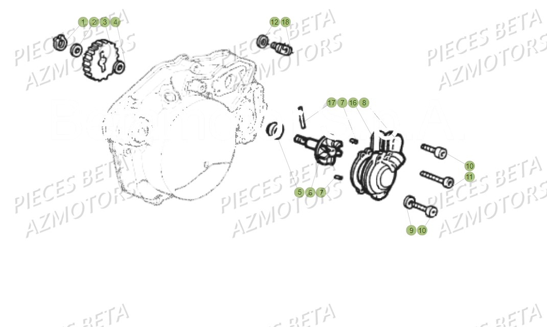 POMPE-A-EAU BETA Pièces RR Enduro 50 STD 2016