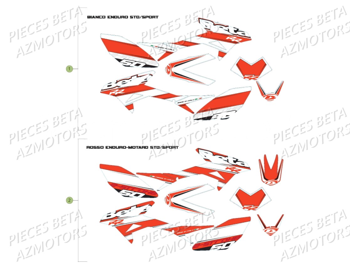 Stickers BETA Pièces Beta RR 50 STANDARD - 2017