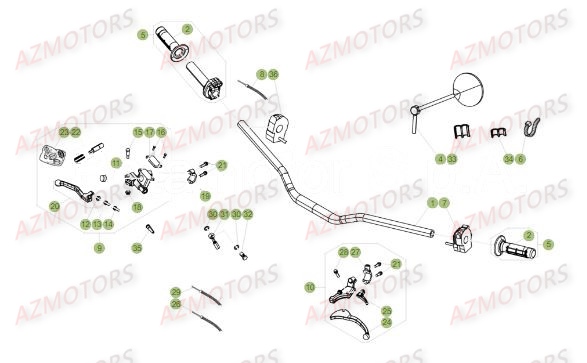 Commandes Guidon BETA Pièces Beta RR 50 STANDARD - 2018