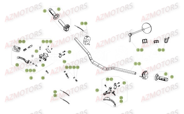 COMMANDES_GUIDON BETA Pièces RR Enduro 50 STD 2018