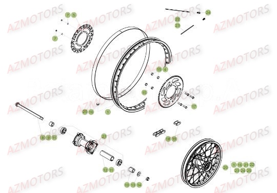 ROUE ARRIERE BETA 50 RR STANDARD 18