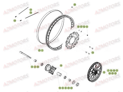 ROUE AVANT pour 50 RR STANDARD 18