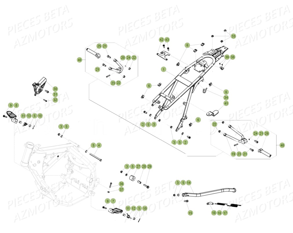 ACCESSOIRES DU CHASSIS BETA 50 RR STANDARD 19