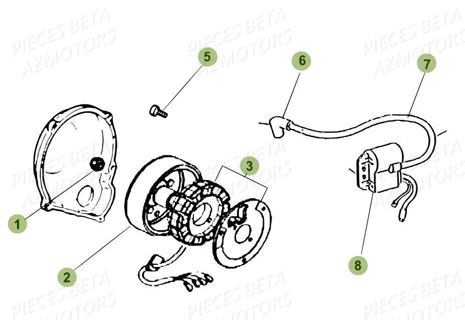 Bobine d'allumage moto 50 BETA RR - Équipement moto