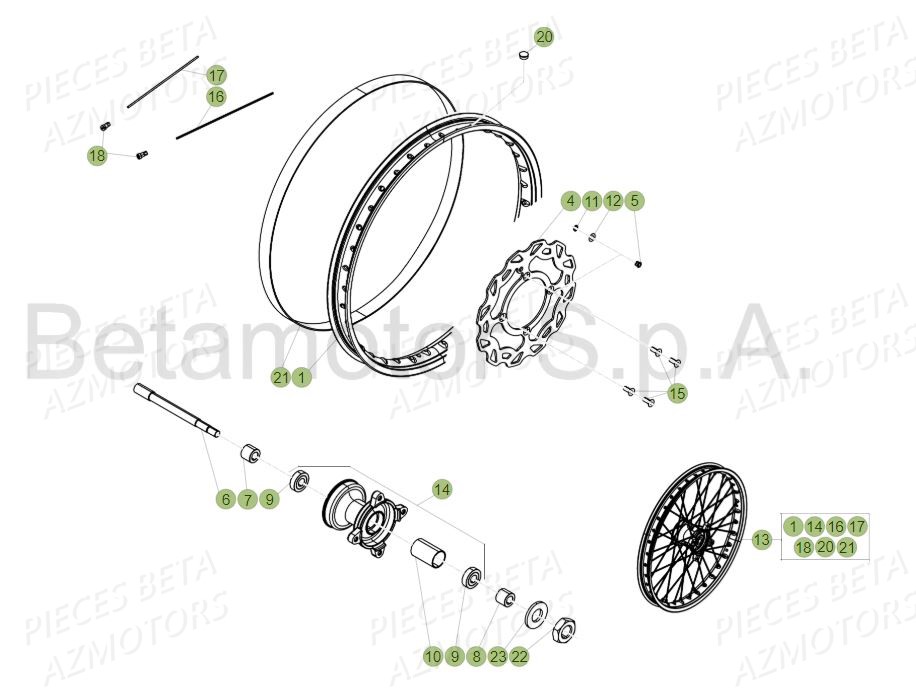 ROUE AVANT pour 50 RR STANDARD 19