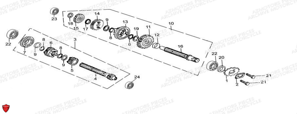 Arbre De Transmission ARCHIVE_MOTORCYCLE PIECE SCRAMBLER 50cc AM84 EURO4 ARCHIVE