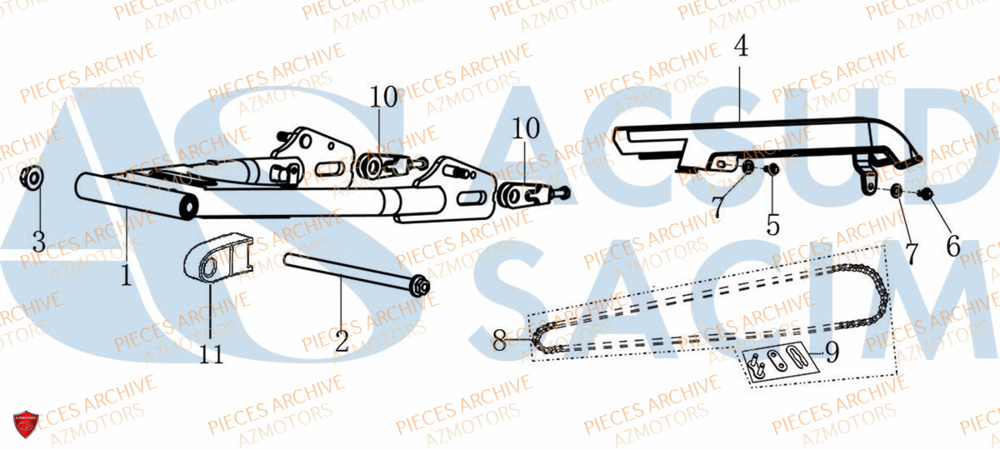 Bras Oscillant ARCHIVE_MOTORCYCLE PIECE SCRAMBLER 50cc AM84 EURO4 ARCHIVE
