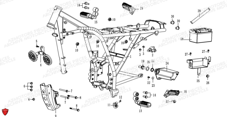 Cadre ARCHIVE_MOTORCYCLE PIECE SCRAMBLER 50cc AM84 EURO4 ARCHIVE