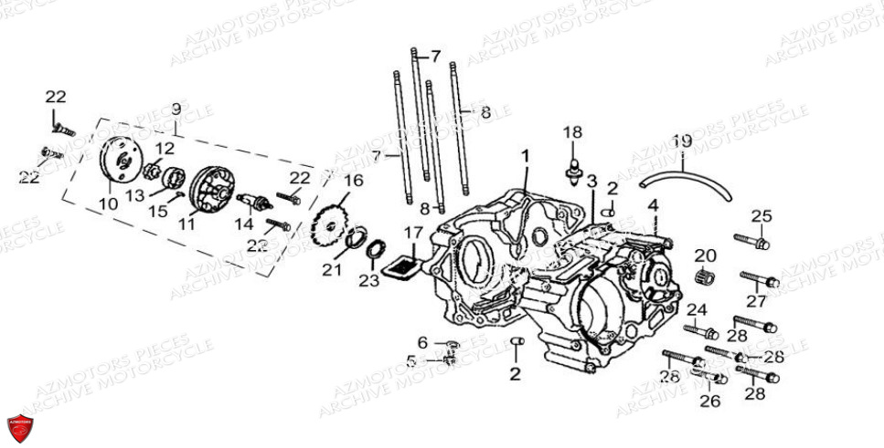 Carters Pompe A Huile ARCHIVE_MOTORCYCLE PIECE SCRAMBLER 50cc AM84 EURO4 ARCHIVE