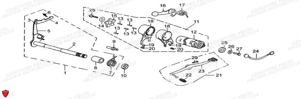 Commande De Selecteur ARCHIVE_MOTORCYCLE PIECE SCRAMBLER 50cc AM84 EURO4 ARCHIVE