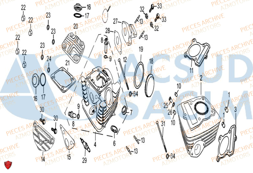 Cylindre ARCHIVE_MOTORCYCLE PIECE SCRAMBLER 50cc AM84 EURO4 ARCHIVE