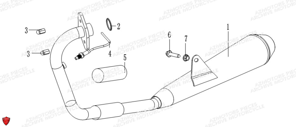 Echappement ARCHIVE_MOTORCYCLE PIECE SCRAMBLER 50cc AM84 EURO4 ARCHIVE