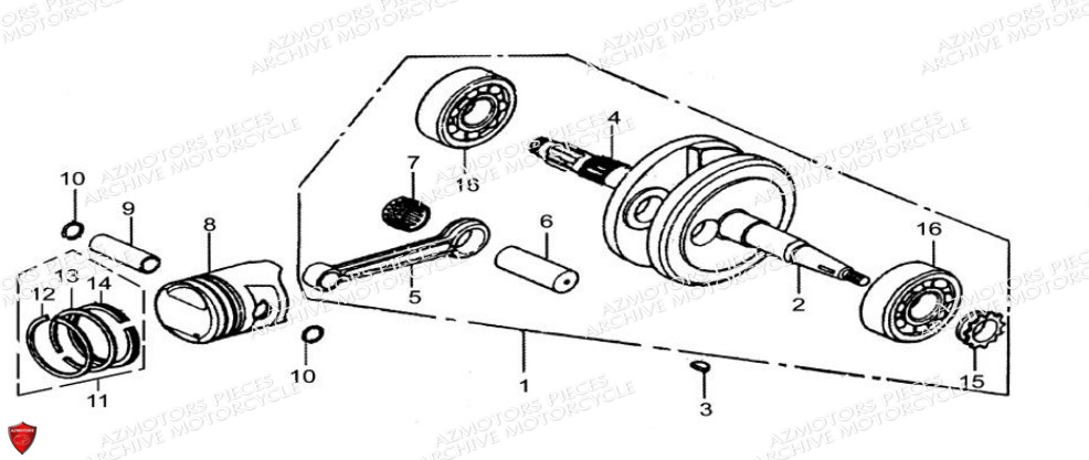 Embiellage Piston ARCHIVE_MOTORCYCLE PIECE SCRAMBLER 50cc AM84 EURO4 ARCHIVE