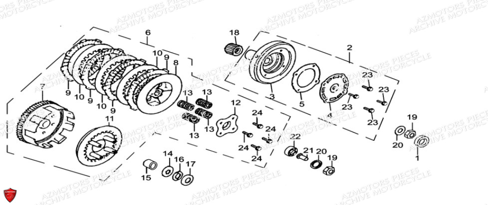 Embrayage ARCHIVE_MOTORCYCLE PIECE SCRAMBLER 50cc AM84 EURO4 ARCHIVE