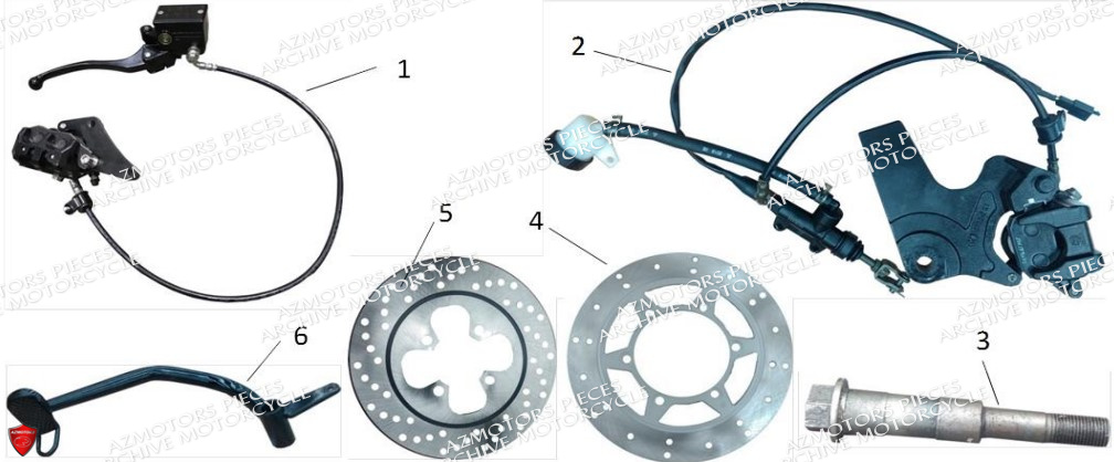 Freinage Complet ARCHIVE_MOTORCYCLE PIECE SCRAMBLER 50cc AM84 EURO4 ARCHIVE