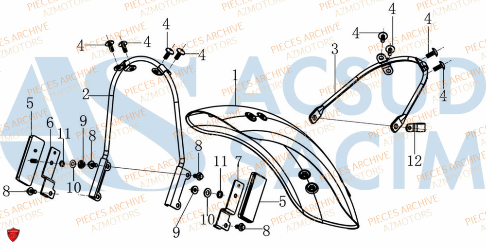 Garde Boue Avant ARCHIVE_MOTORCYCLE PIECE SCRAMBLER 50cc AM84 EURO4 ARCHIVE