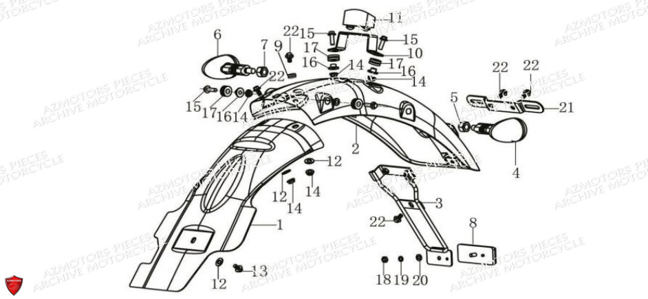 Garde Boue Arriere ARCHIVE_MOTORCYCLE PIECE SCRAMBLER 50cc AM84 EURO4 ARCHIVE