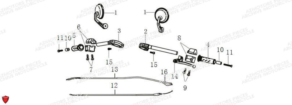 Guidon Et Retroviseur ARCHIVE_MOTORCYCLE PIECE SCRAMBLER 50cc AM84 EURO4 ARCHIVE
