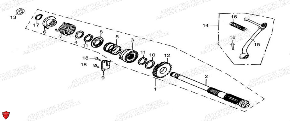 Kick De Demarrage ARCHIVE_MOTORCYCLE PIECE SCRAMBLER 50cc AM84 EURO4 ARCHIVE