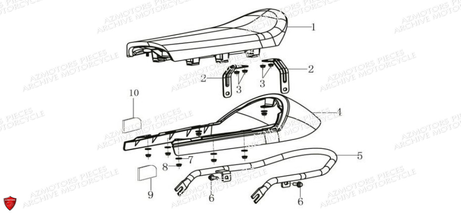 Selle Et Carenage Arriere ARCHIVE_MOTORCYCLE PIECE SCRAMBLER 50cc AM84 EURO4 ARCHIVE