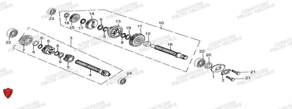 Arbre De Transmission ARCHIVE_MOTORCYCLE PIECE SCRAMBLER 50cc AM84 EURO5 ARCHIVE