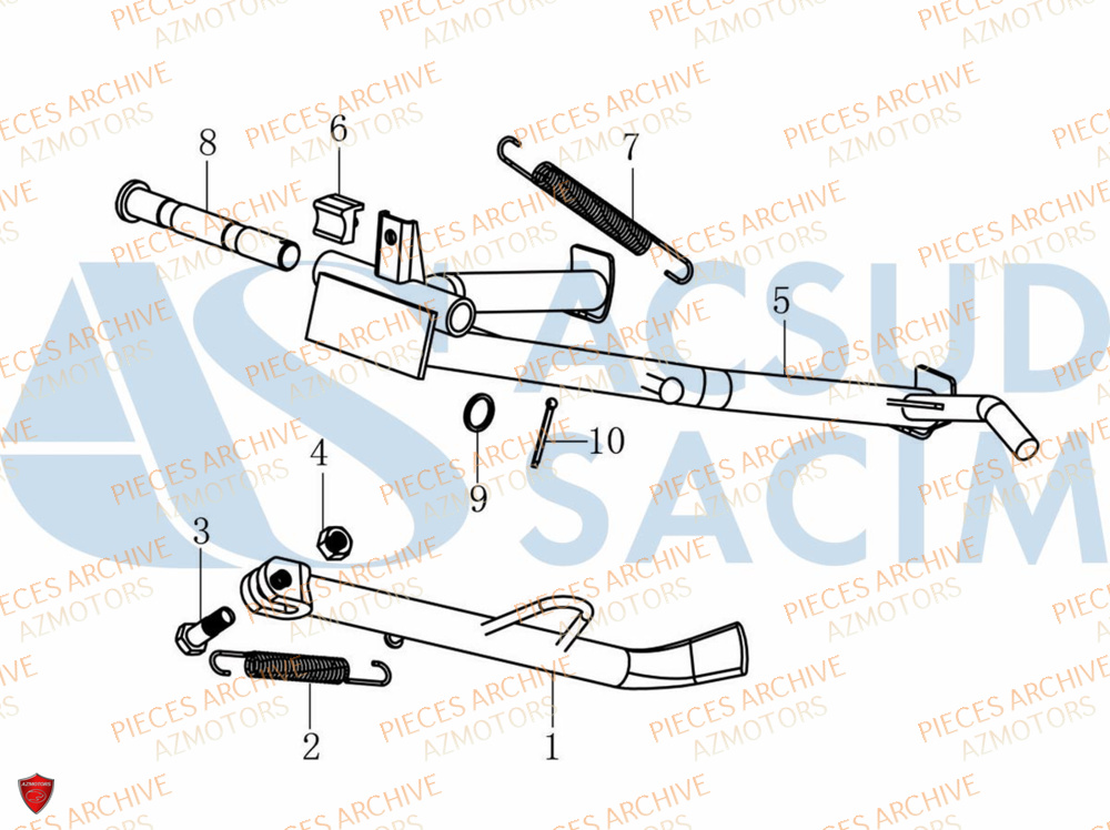 Bequille ARCHIVE_MOTORCYCLE PIECE SCRAMBLER 50cc AM84 EURO5 ARCHIVE