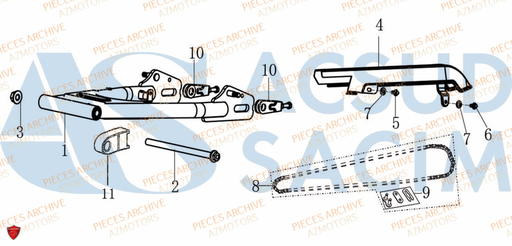 Bras Oscillant ARCHIVE_MOTORCYCLE PIECE SCRAMBLER 50cc AM84 EURO5 ARCHIVE