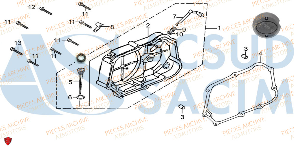 Carter Embrayage ARCHIVE_MOTORCYCLE PIECE SCRAMBLER 50cc AM84 EURO5 ARCHIVE