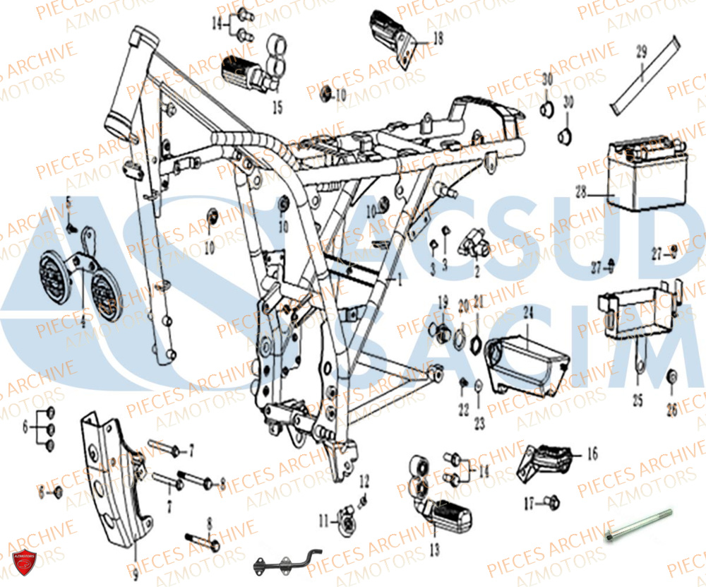 Chassis ARCHIVE_MOTORCYCLE PIECE SCRAMBLER 50cc AM84 EURO5 ARCHIVE