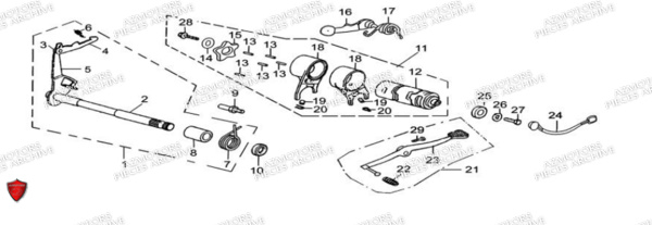 Commande De Selecteur ARCHIVE_MOTORCYCLE PIECE SCRAMBLER 50cc AM84 EURO5 ARCHIVE