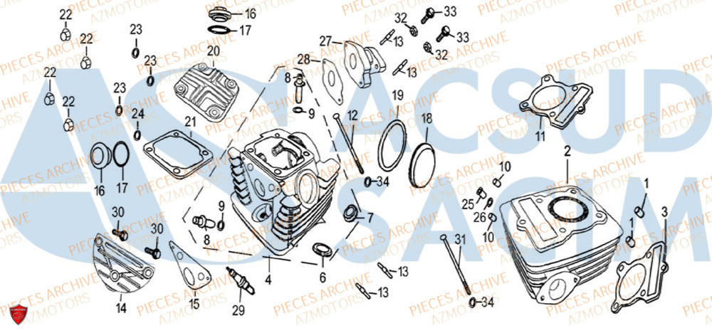 Cylindre ARCHIVE_MOTORCYCLE PIECE SCRAMBLER 50cc AM84 EURO5 ARCHIVE
