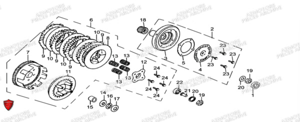 Embrayage ARCHIVE_MOTORCYCLE PIECE SCRAMBLER 50cc AM84 EURO5 ARCHIVE