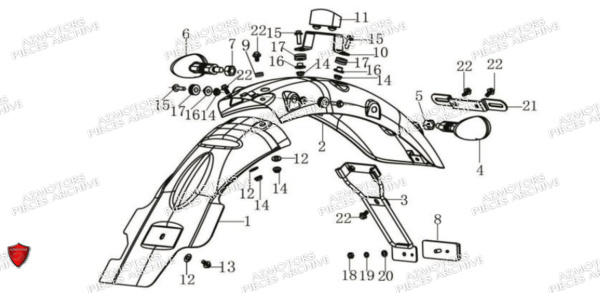 Garde Boue Arriere ARCHIVE_MOTORCYCLE PIECE SCRAMBLER 50cc AM84 EURO5 ARCHIVE