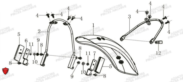 Garde Boue Avant ARCHIVE_MOTORCYCLE PIECE SCRAMBLER 50cc AM84 EURO5 ARCHIVE
