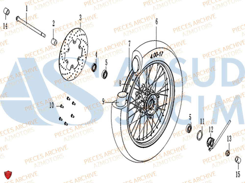 Roue Avant ARCHIVE_MOTORCYCLE PIECE SCRAMBLER 50cc AM84 EURO5 ARCHIVE