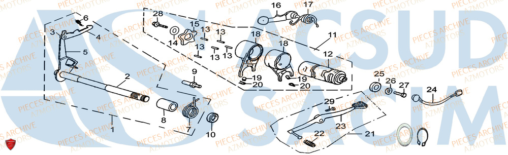 Selecteur De Vitesses ARCHIVE_MOTORCYCLE PIECE SCRAMBLER 50cc AM84 EURO5 ARCHIVE