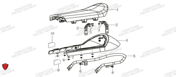 Selle Et Carenage Arriere ARCHIVE_MOTORCYCLE PIECE SCRAMBLER 50cc AM84 EURO5 ARCHIVE