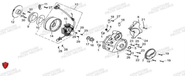 Stator Rotor Cache Allumage Et Chaine ARCHIVE_MOTORCYCLE PIECE SCRAMBLER 50cc AM84 EURO5 ARCHIVE