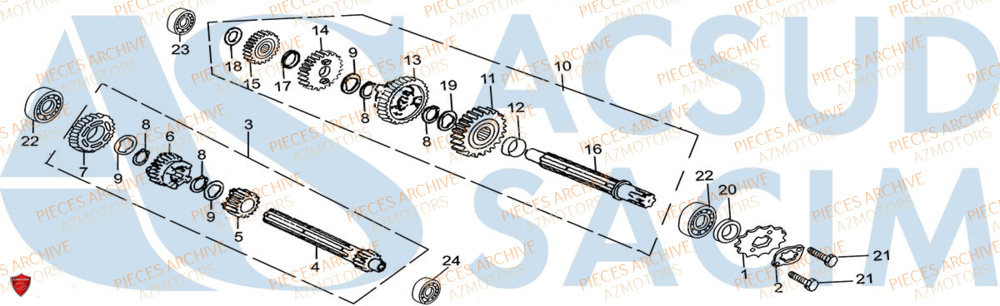Transmission ARCHIVE_MOTORCYCLE PIECE SCRAMBLER 50cc AM84 EURO5 ARCHIVE